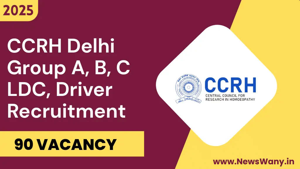 CCRH Delhi Group A, B, C LDC, Driver Recruitment