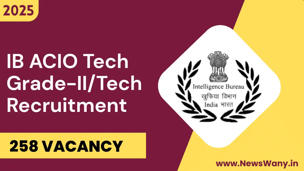 IB ACIO Tech Recruitment 2025